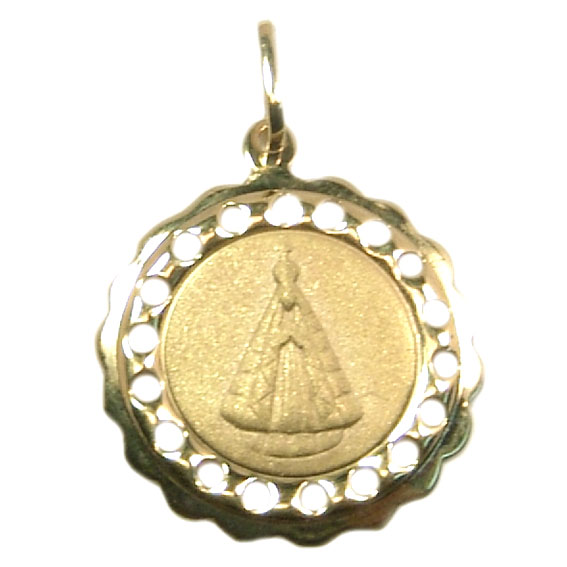 Medalha de Nossa Sra de Aparecida em ouro 18k - 2MEO0298