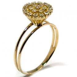 Anel em ouro amarelo 18k com diamantes - Chuveiro - 2ANB0367